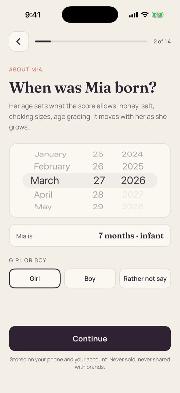 Onboarding birthdate question